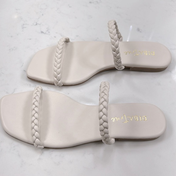DIBA NEW Jo Vial braided strap white Leather sandal size 8 - Picture 3 of 6